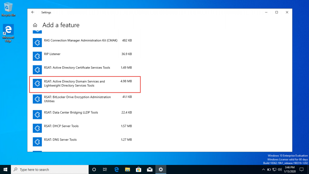 active directory on windows 10